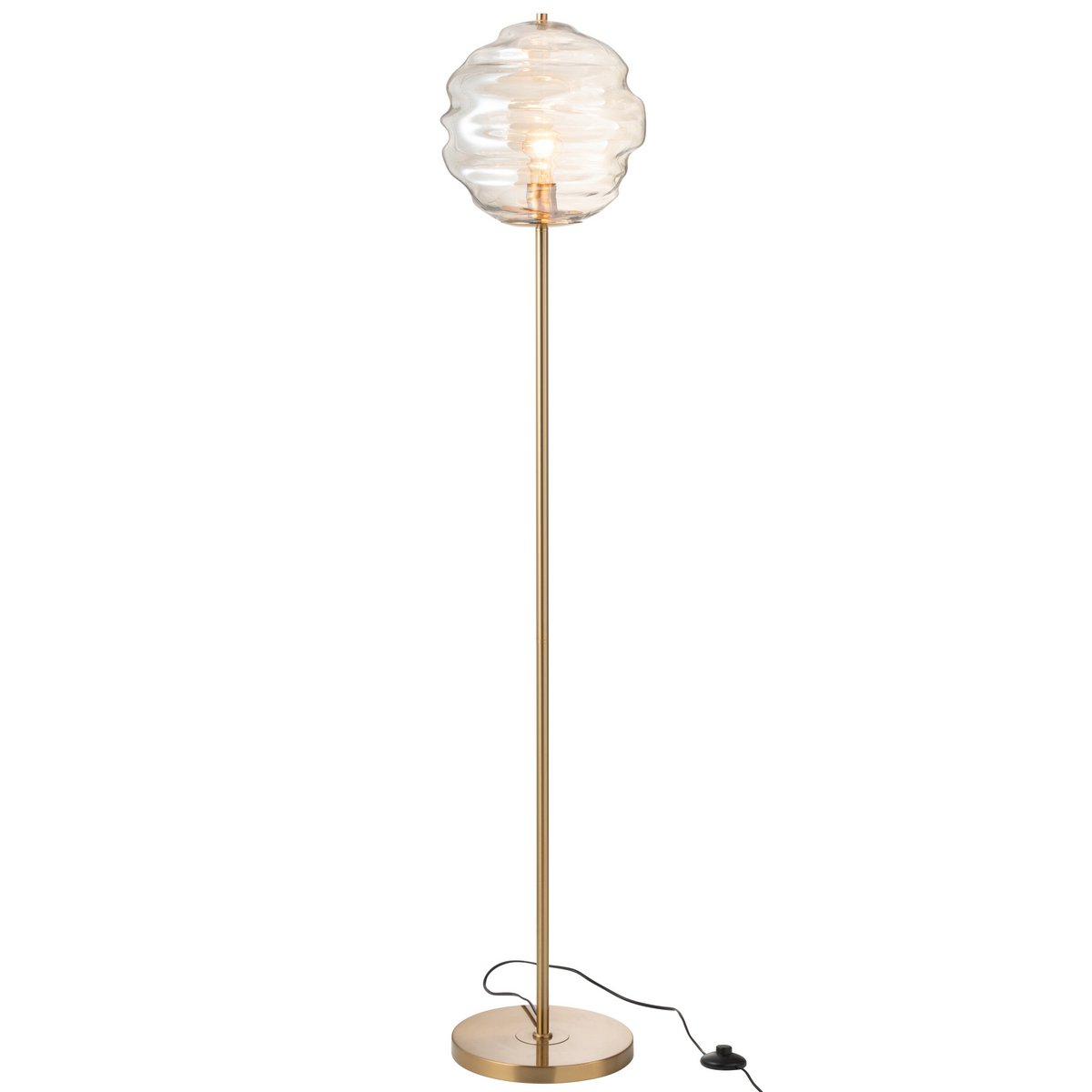 J-Line Staanlamp Glas Licht Cognac