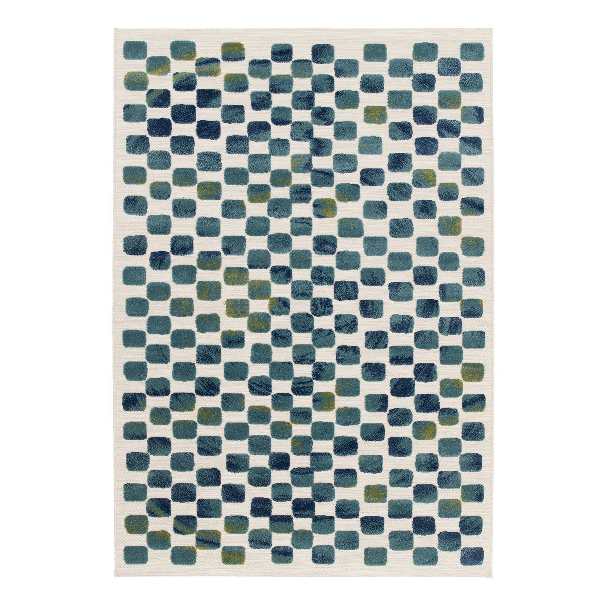 Farbenfroher Samt -Außenteppich und Opal -Flachweben