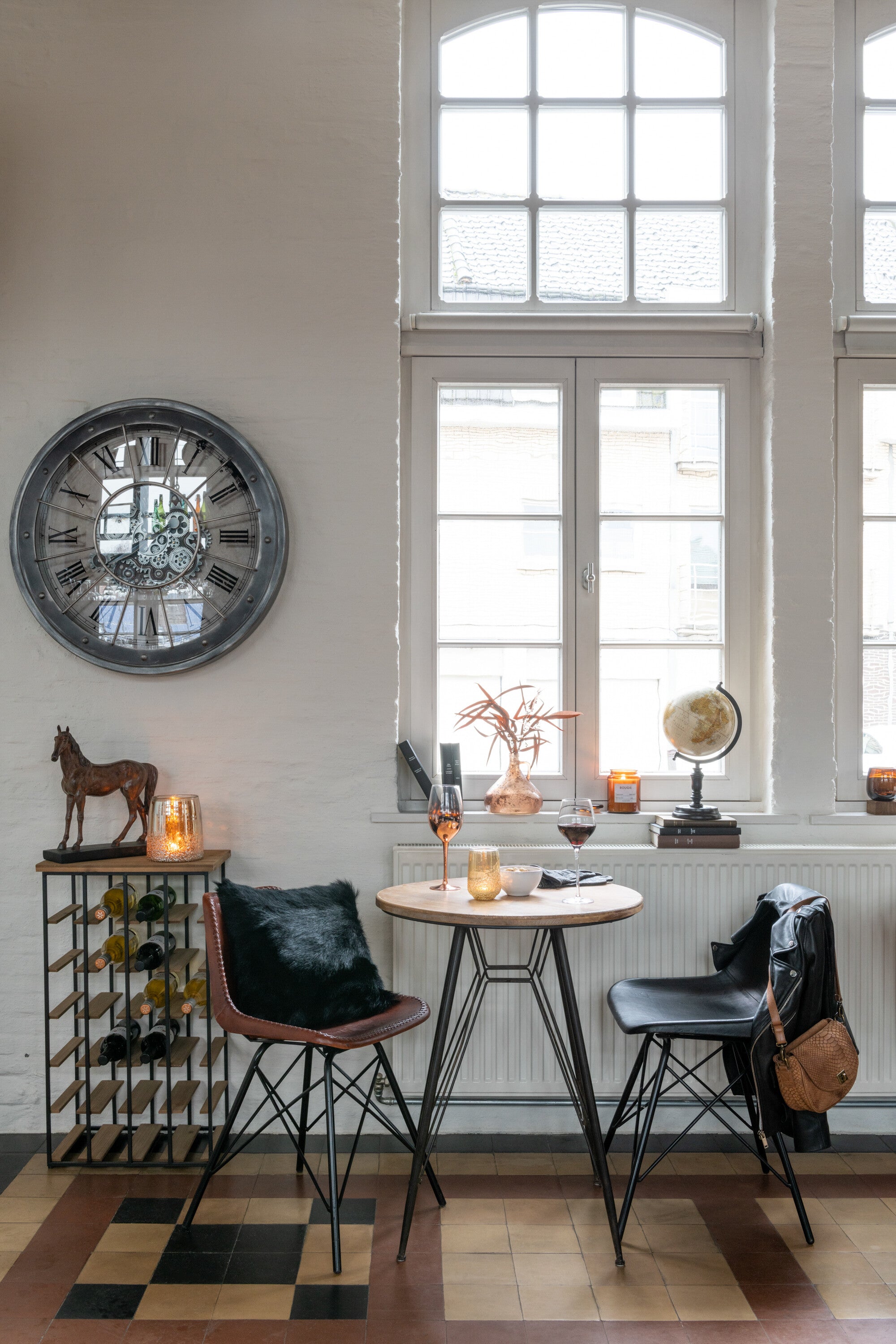 2er Set Loft Echtleder Stühle - Urbaner Chic in Schwarz oder Dunkelbraun