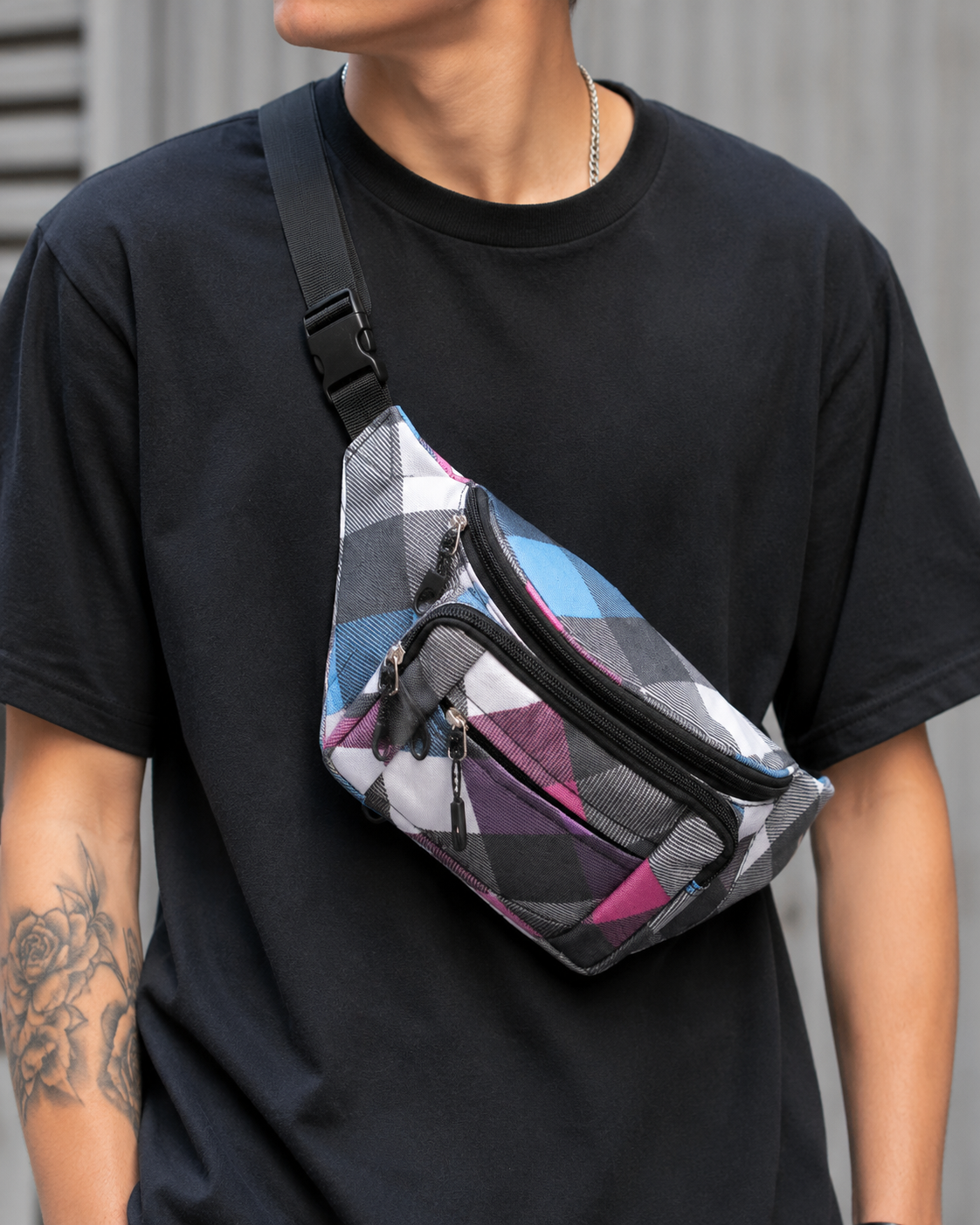 Bauchtasche Raute Crossbody multifunktional Unisex modern
