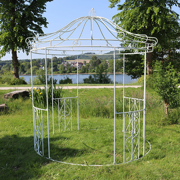 Eleganter Metall Pavillon Malcesine, Weiß, 250 x 250 x 288 cm