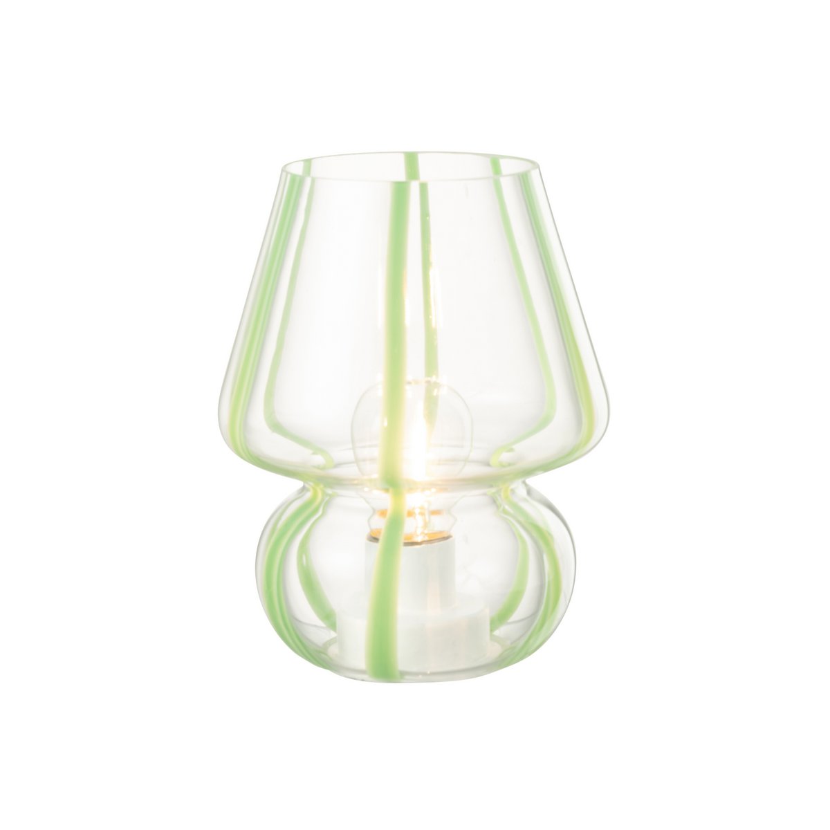 J-Line tafellamp streep glas transparant/groen groot