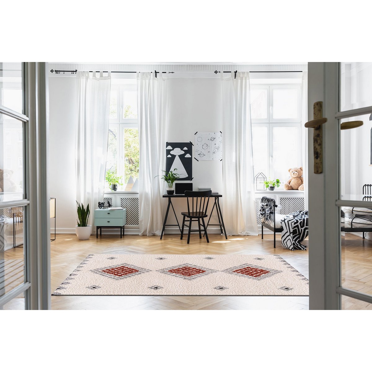 Weicher und weicher zotteliger Teppich mit langen Haaren Tessera