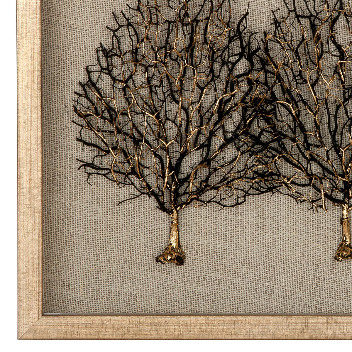 Wandbild Baum Trio Gold Schwarz 70x50 cm