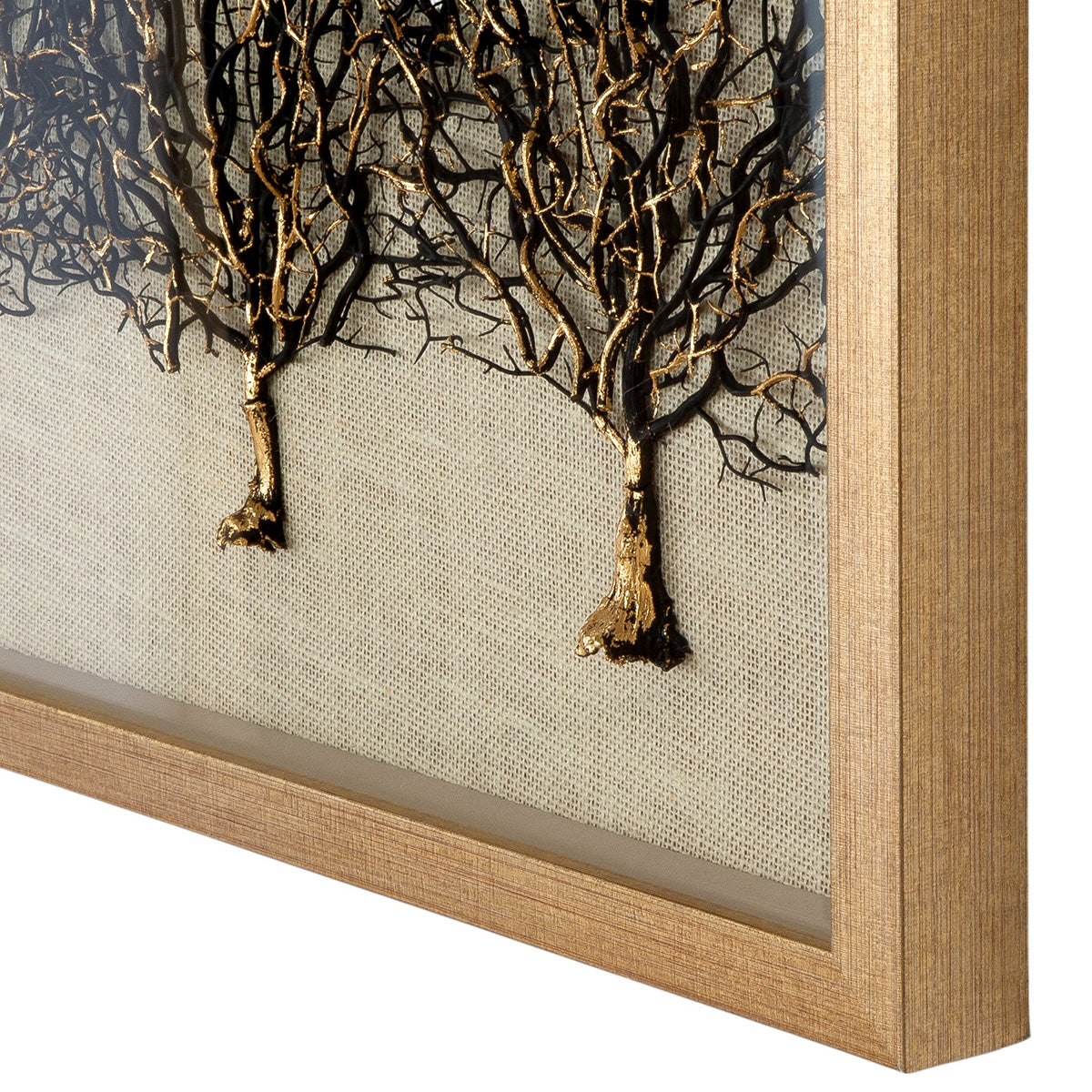 Wandbild Baum Trio Gold Schwarz 70x50 cm