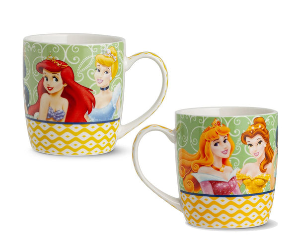 4er Set 2-fach Sortiert Disney Tassen 'Prinzessinnen' – Porzellan, 360 ml in Geschenkverpackung