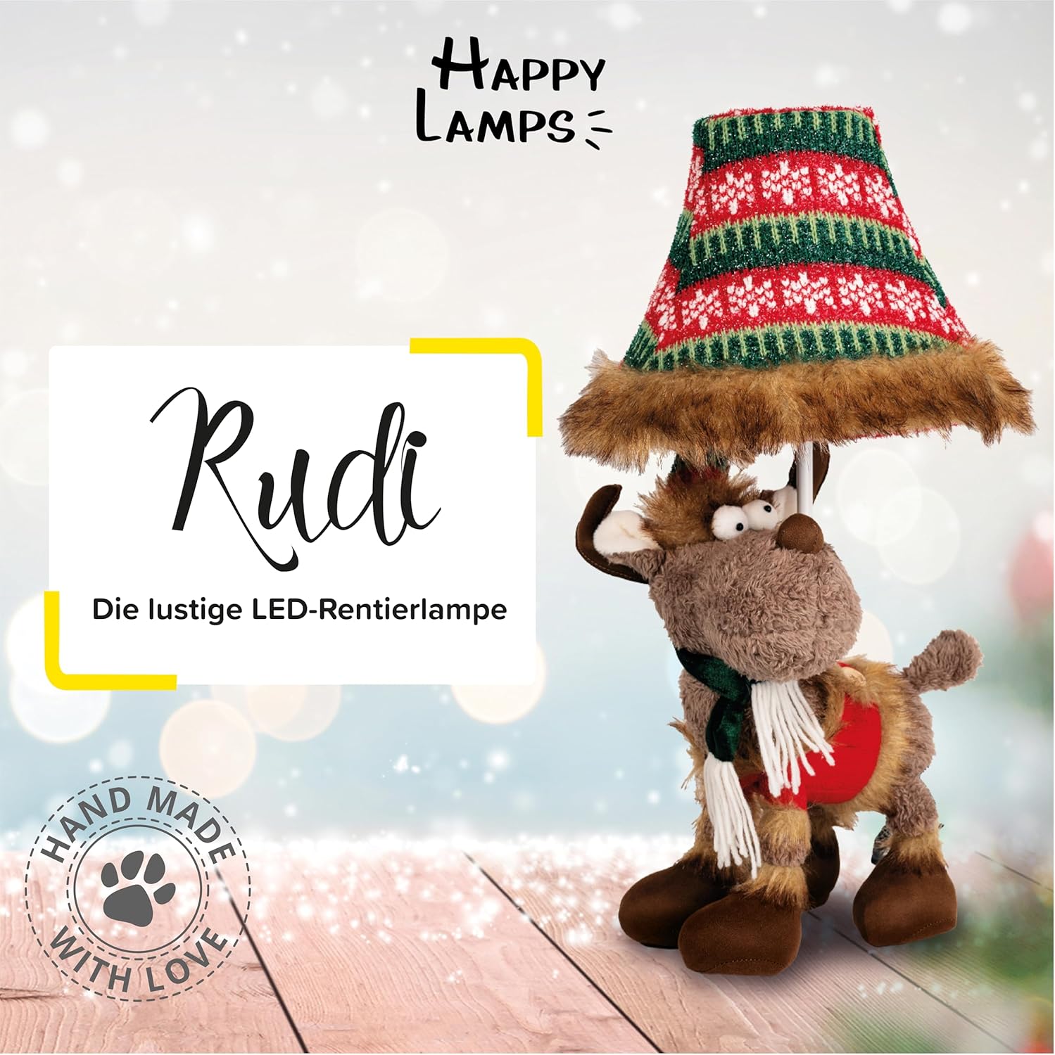 Rudi – Charmante Tischlampe im Rentier Design mit festlichem Flair