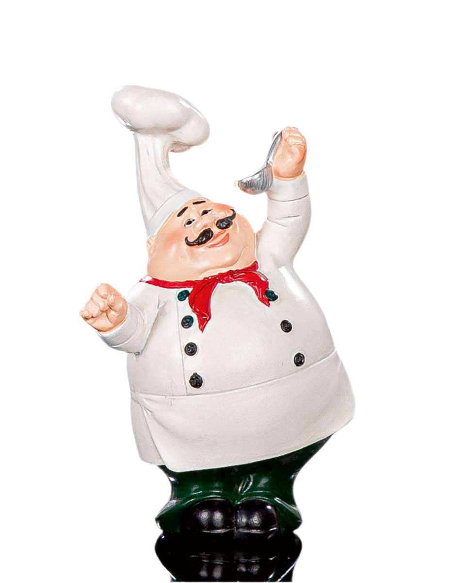 Dekofigur Koch Paolo mit Löffel – Lustige Küchenfigur