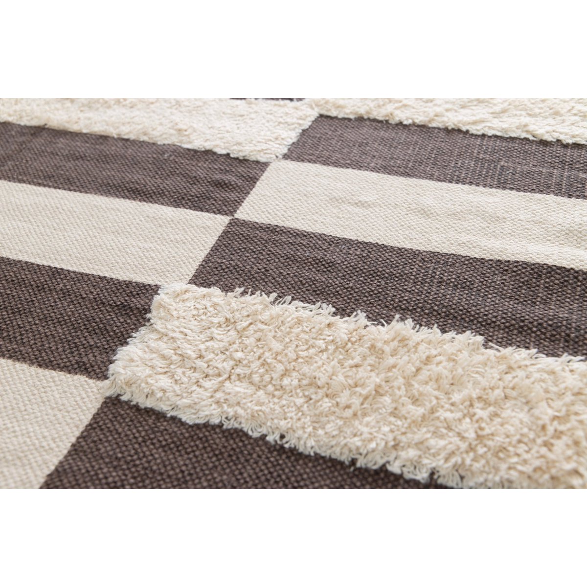 Tufte Teppich 100% Baumwoll -Ebenholz