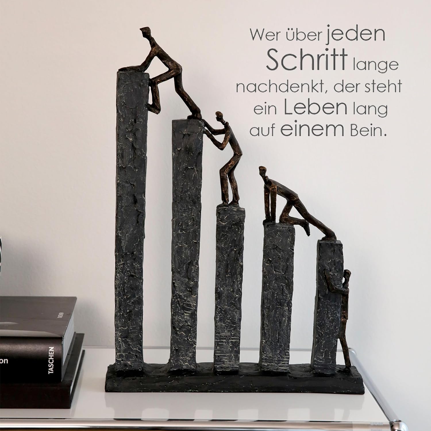 Kletternde Figuren Raise - Handgefertig mit inspirierendem Spruch