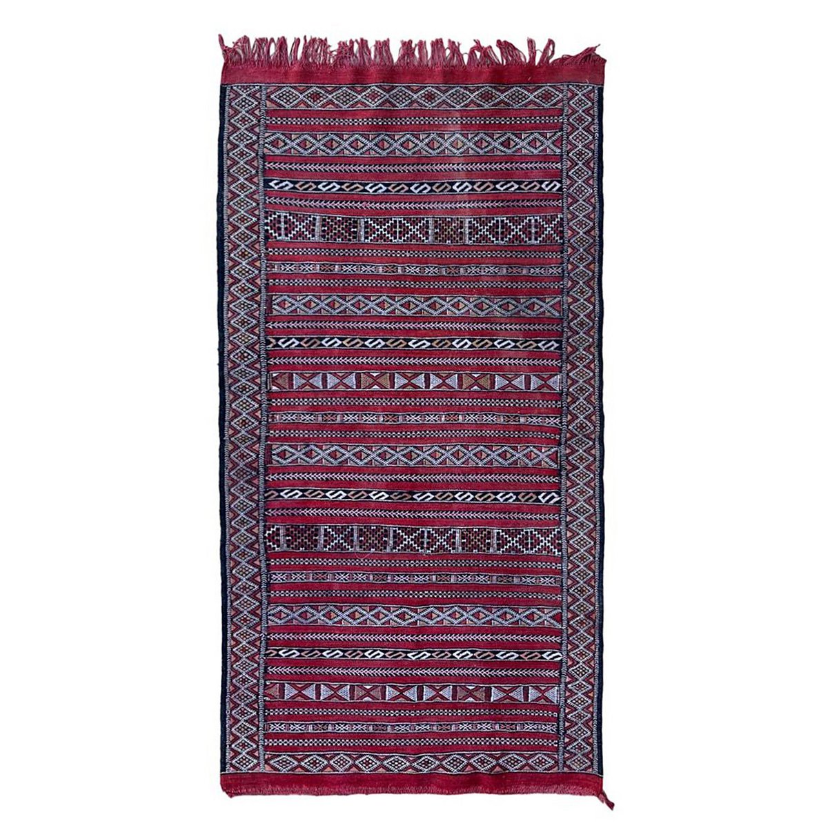 Marokkaner Berber Kilim Teppich reines Woll 88 x 167 cm