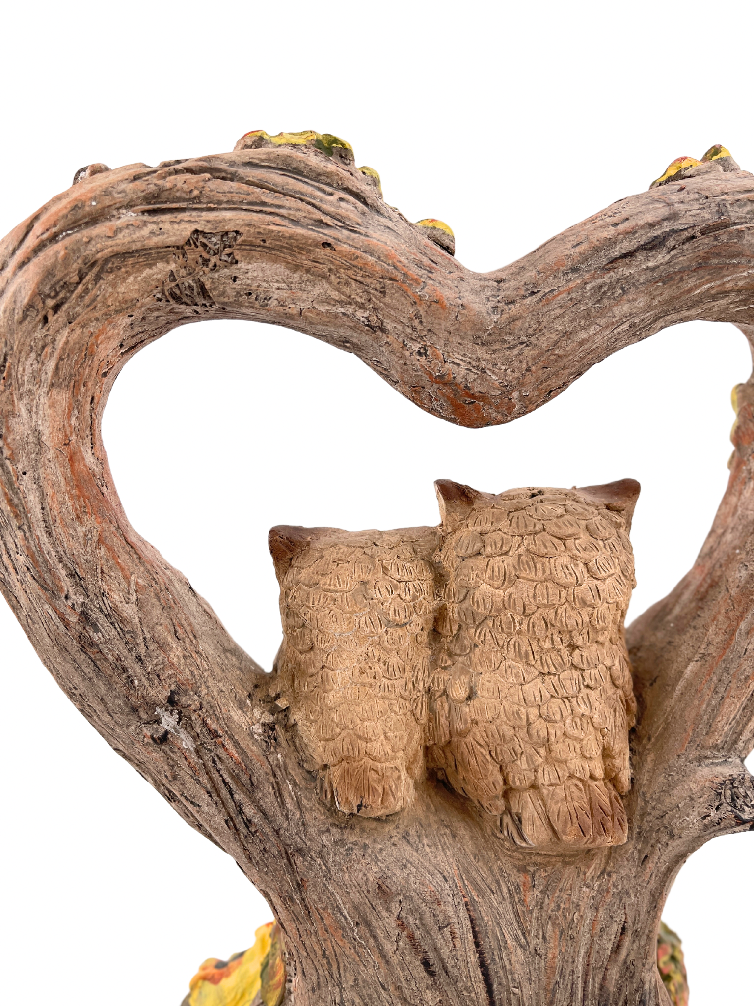 Herbstliche Dekofigur Eulenpaar im Herz 35 cm