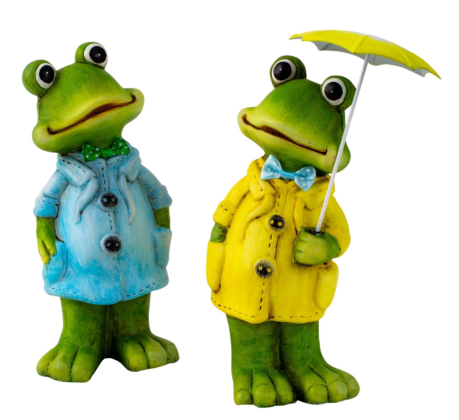 Frog Figures Set Rainy Day Duo Ceramic Decorative Figures 20cm
