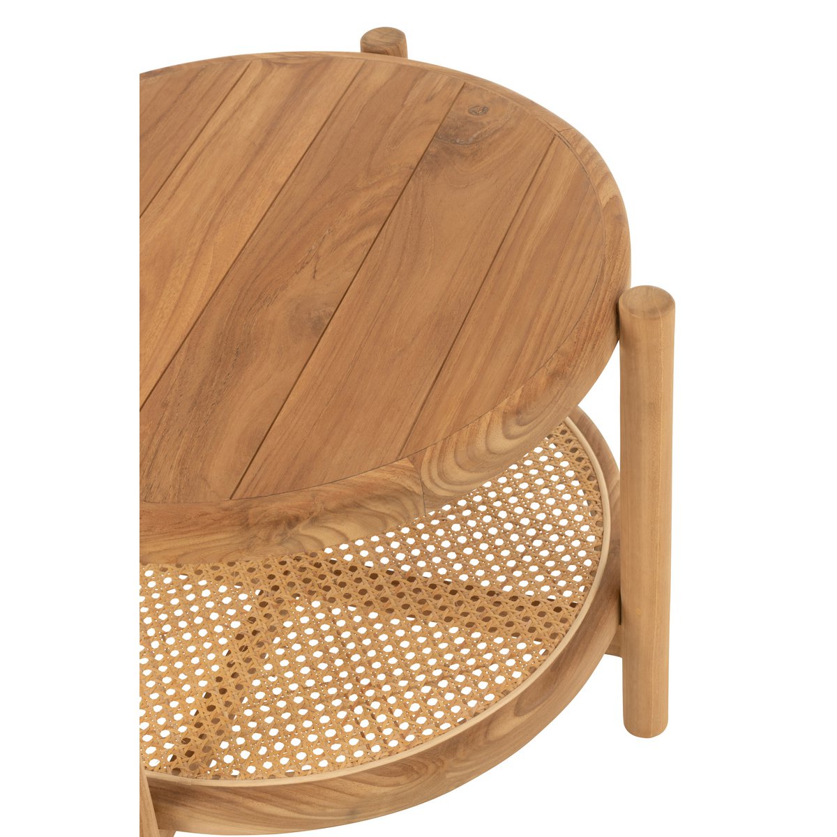 Beistelltisch Rund Teakholz Natur Massiv