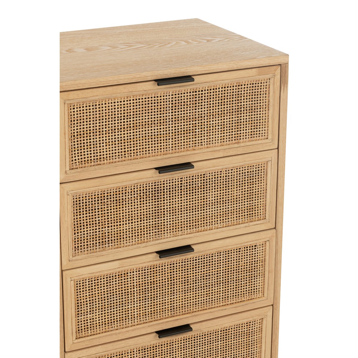 J-Line kast 5 laden MDF/metaal naturel/zwart