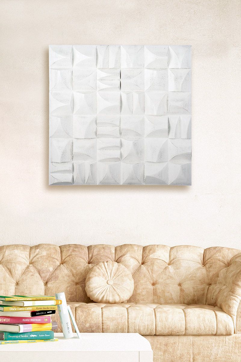 MDF Wandrelief Pure in Weiß Gewischt: Eine zeitgenössische Bereicherung für jeden Raum