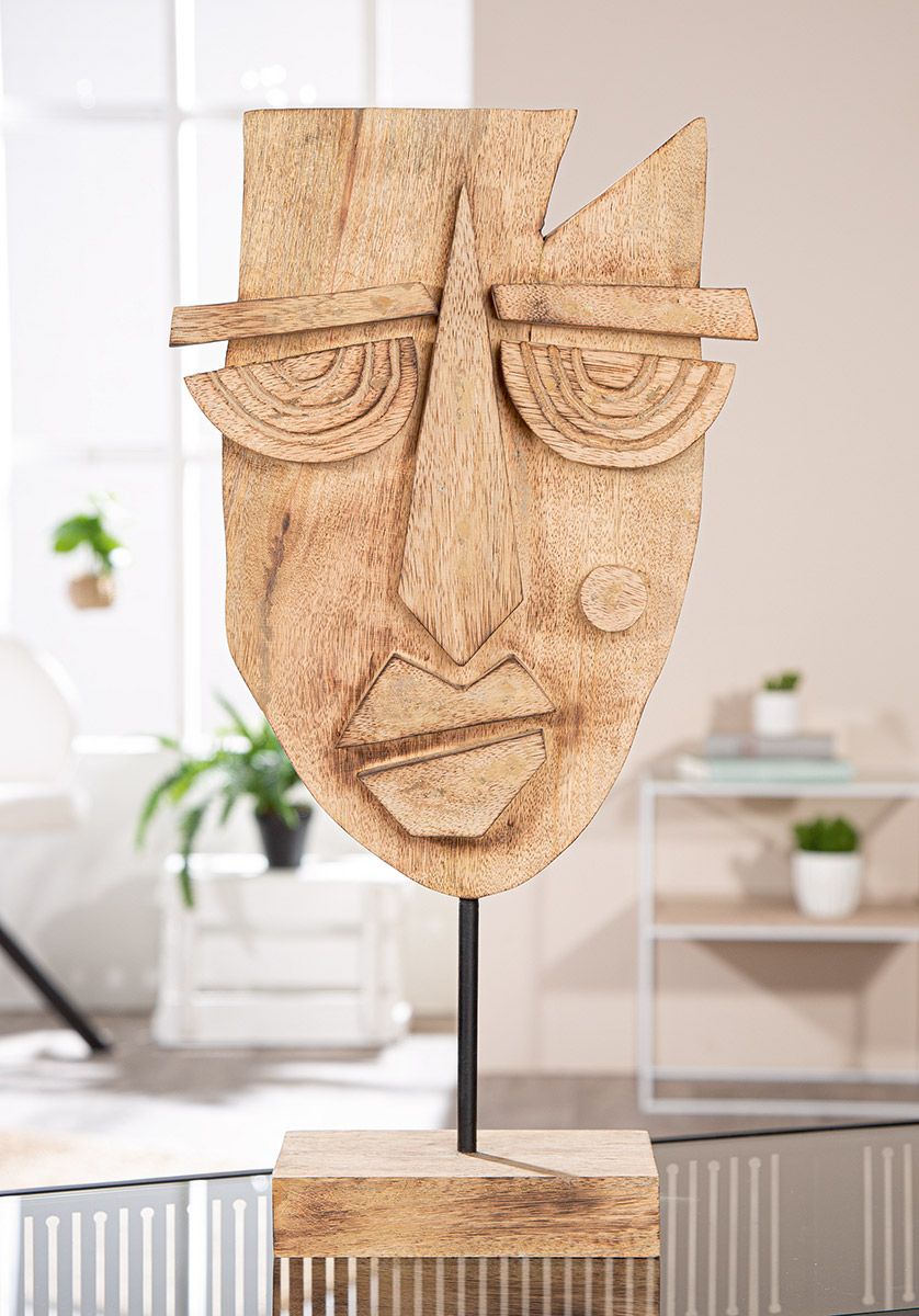 Skulptur Maske Yoruba Mangoholz Natur 45 cm