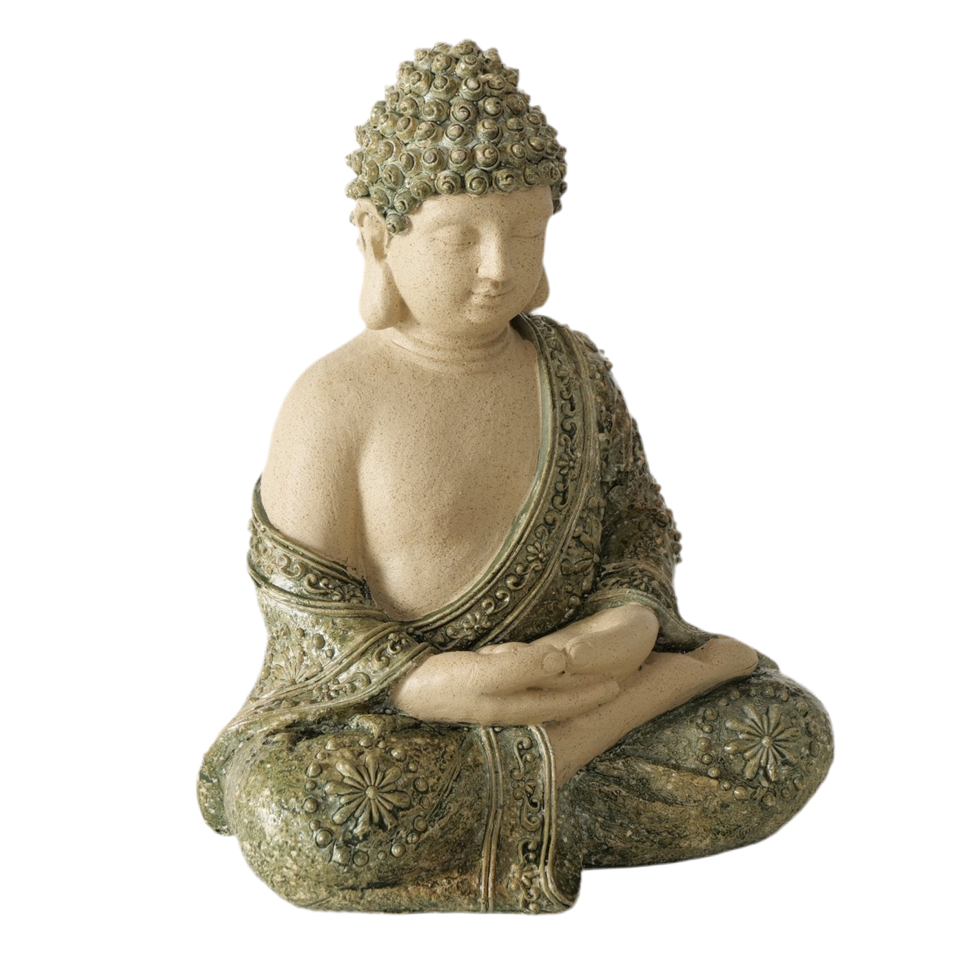 Meditationsbuddha Siddhartha Handbemalte Dekofigur 24 cm