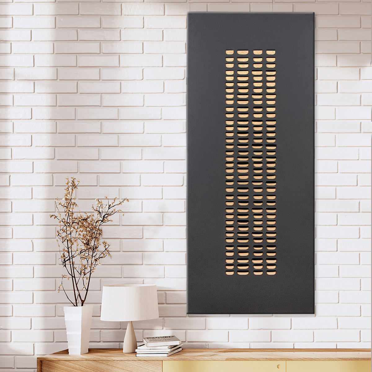 Wandrelief Torus Metall Schwarz 50x120cm