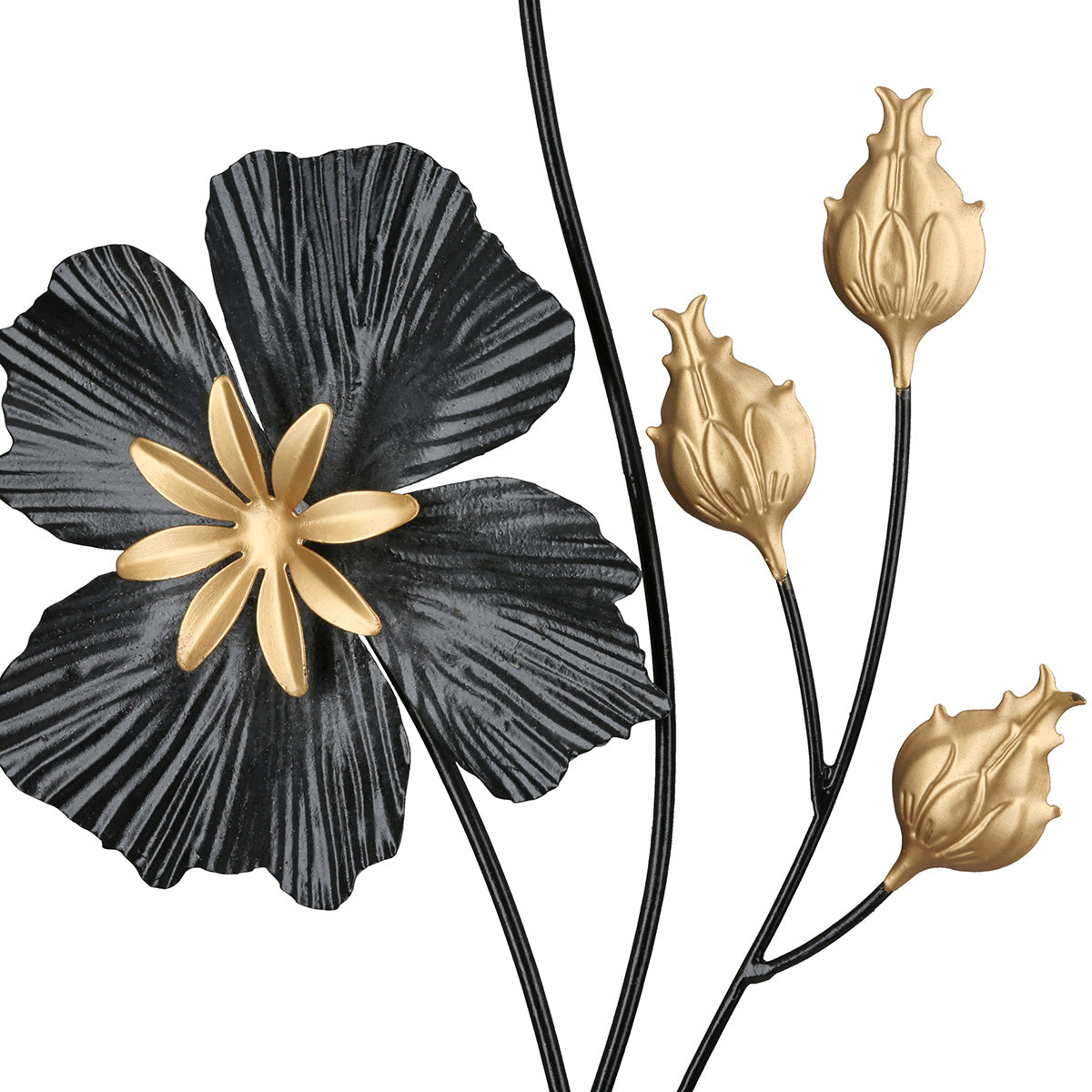 Wandobjekt Florina Vase Metall Wandrelief schwarz gold