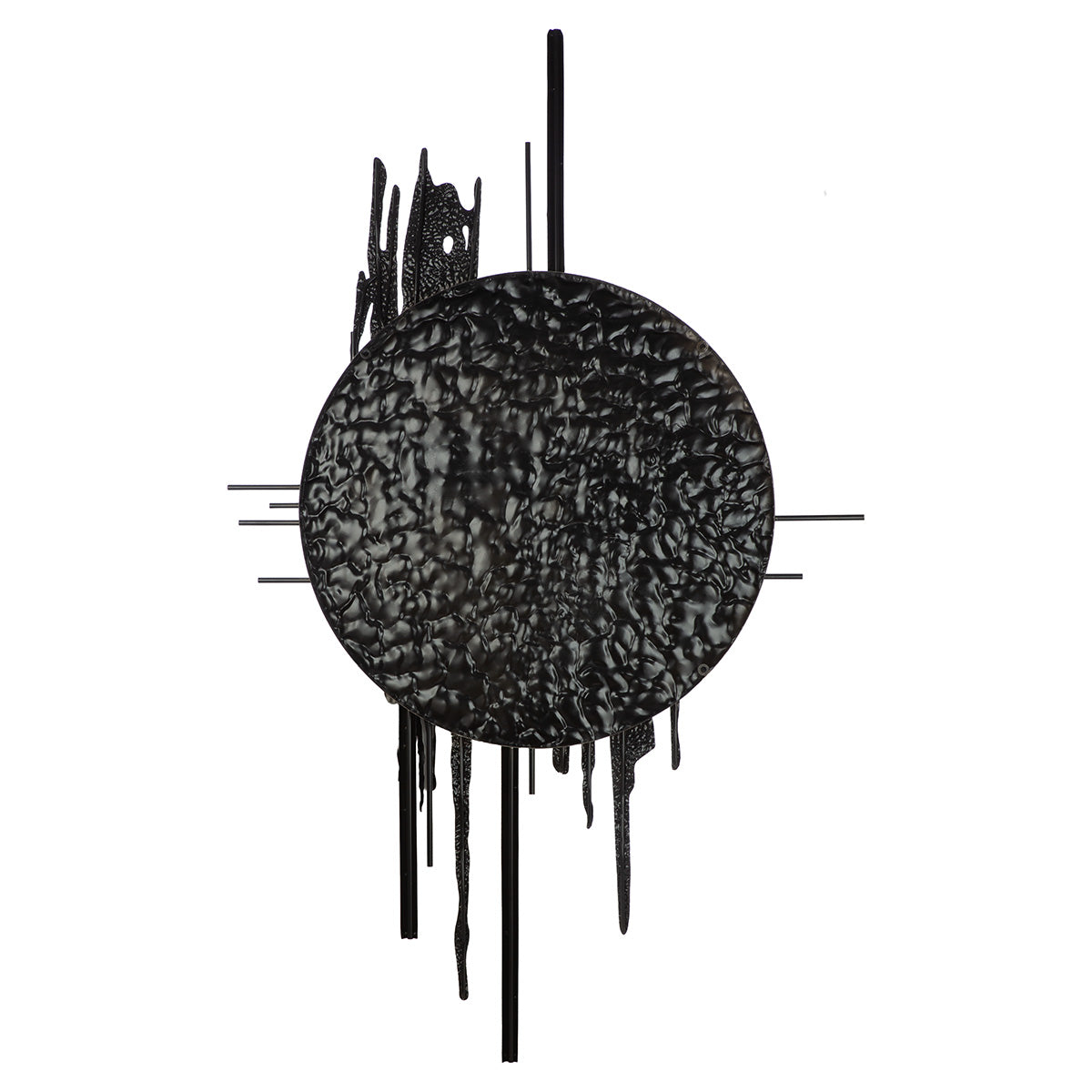 Meteor Metal Wall Relief in Gold and Black Modern Wall Art 180cm