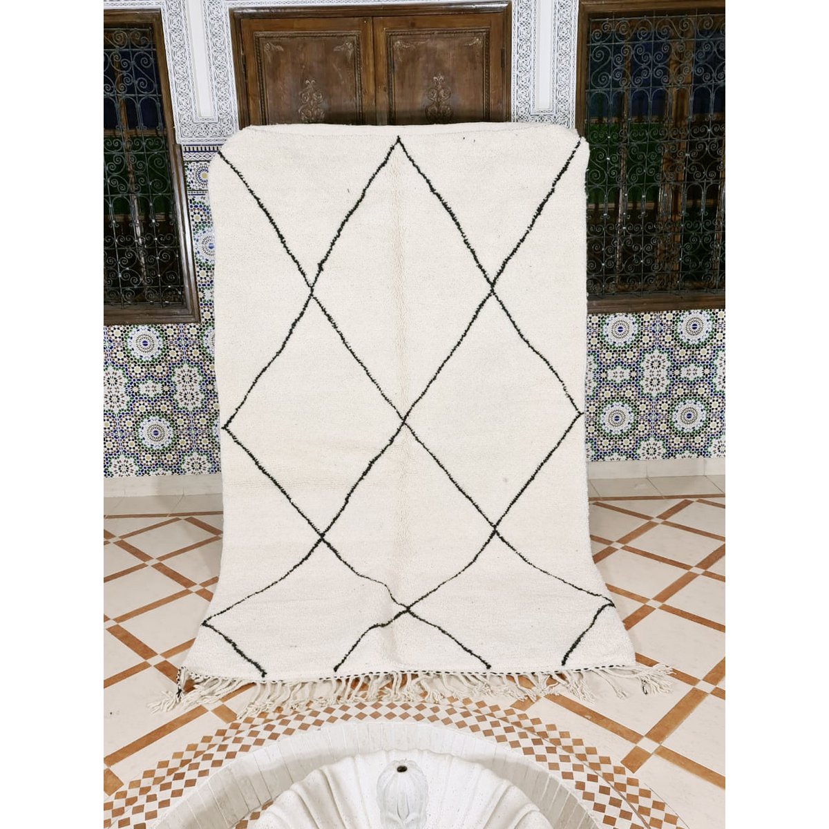 Berberteppich Beni Ouarain reine Wolle 163 x 271 cm