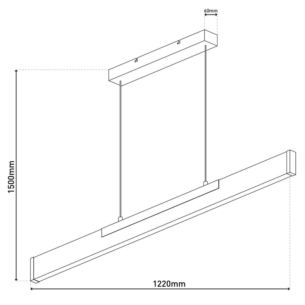 LED Pendelleuchte "WILMA" aus Metall und Holz (MDF) in Schwarz und Braun, ca. 122,2 cm lang, ca. 150 cm hoch, höhenverstellbar, mit integriertem Leuchtmittel, dimmbar, mit Memory-Effekt