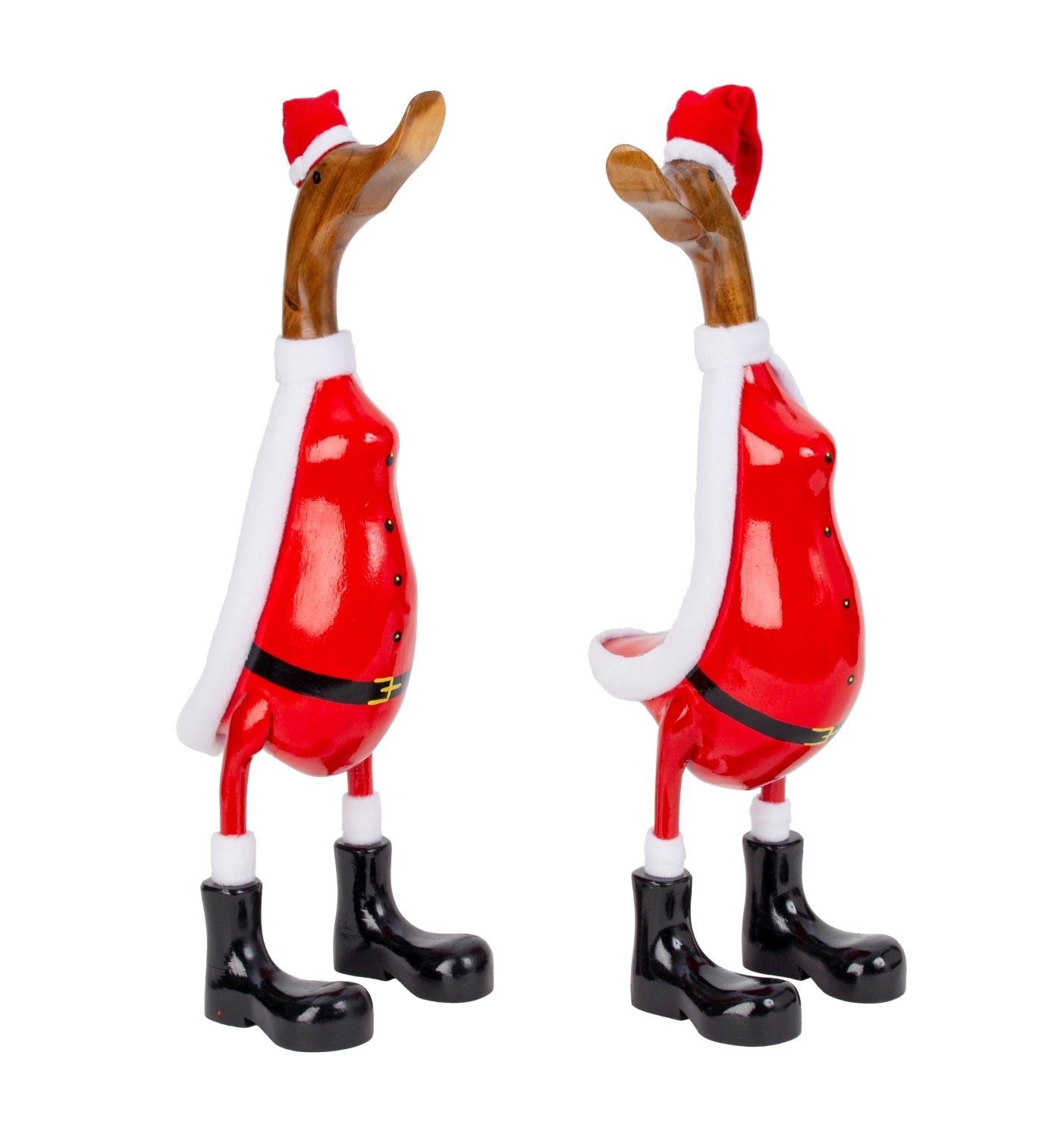 Holz Enten Nikolaus Set 2tlg Handarbeit Bali 50cm