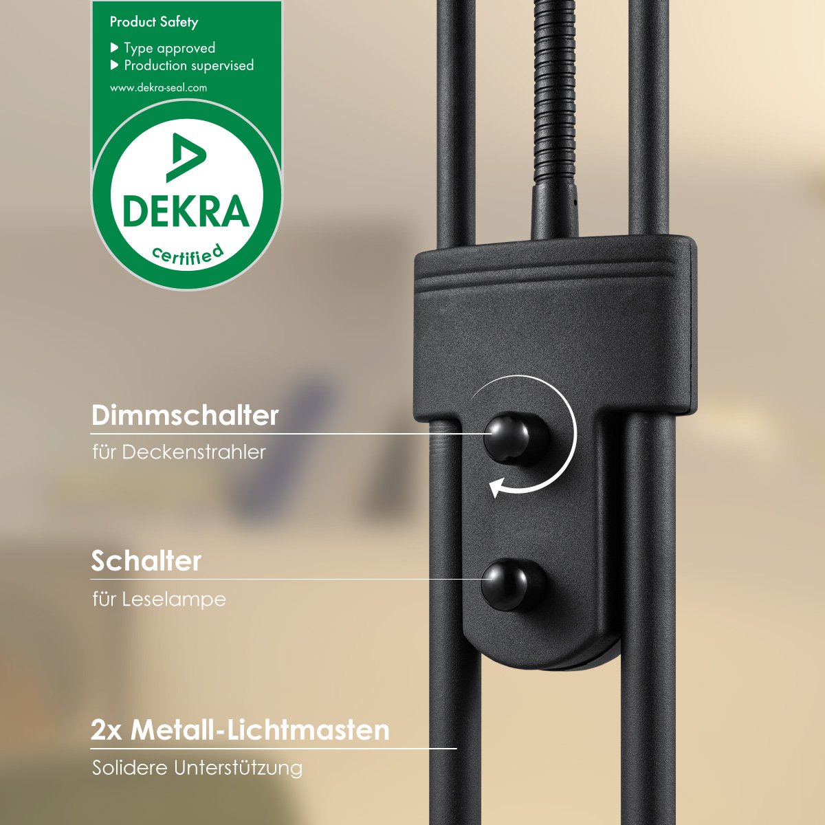 LED Uplight Stehleuchte – Modernes Schwarz