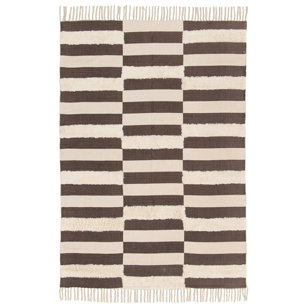 Tufte Teppich 100% Baumwoll -Ebenholz