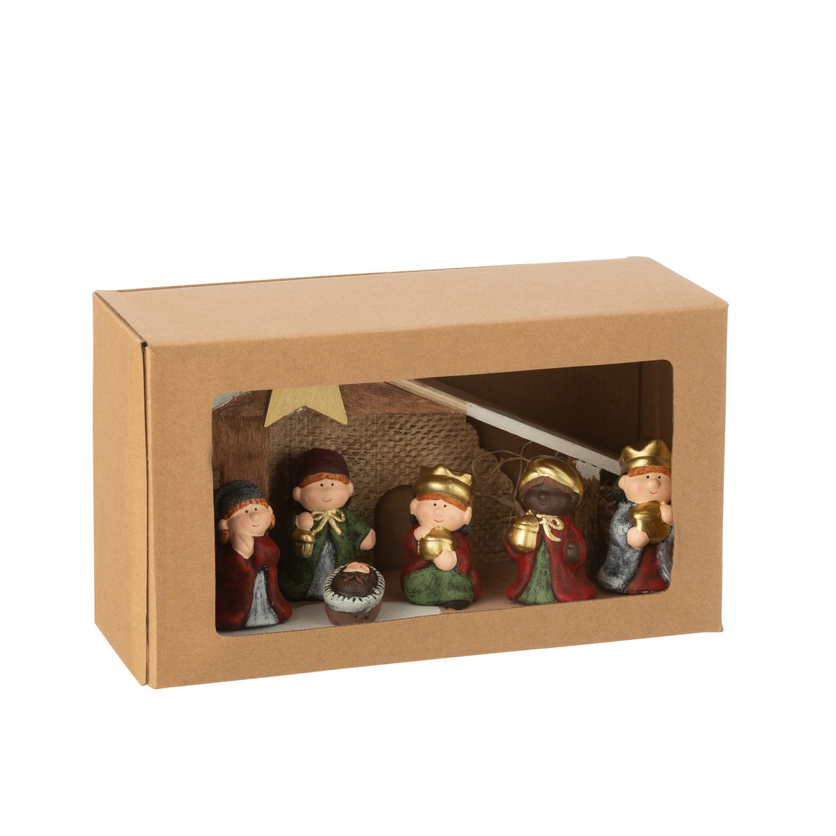 Weihnachtskrippe mit LED-Porzellanmischung 31cm