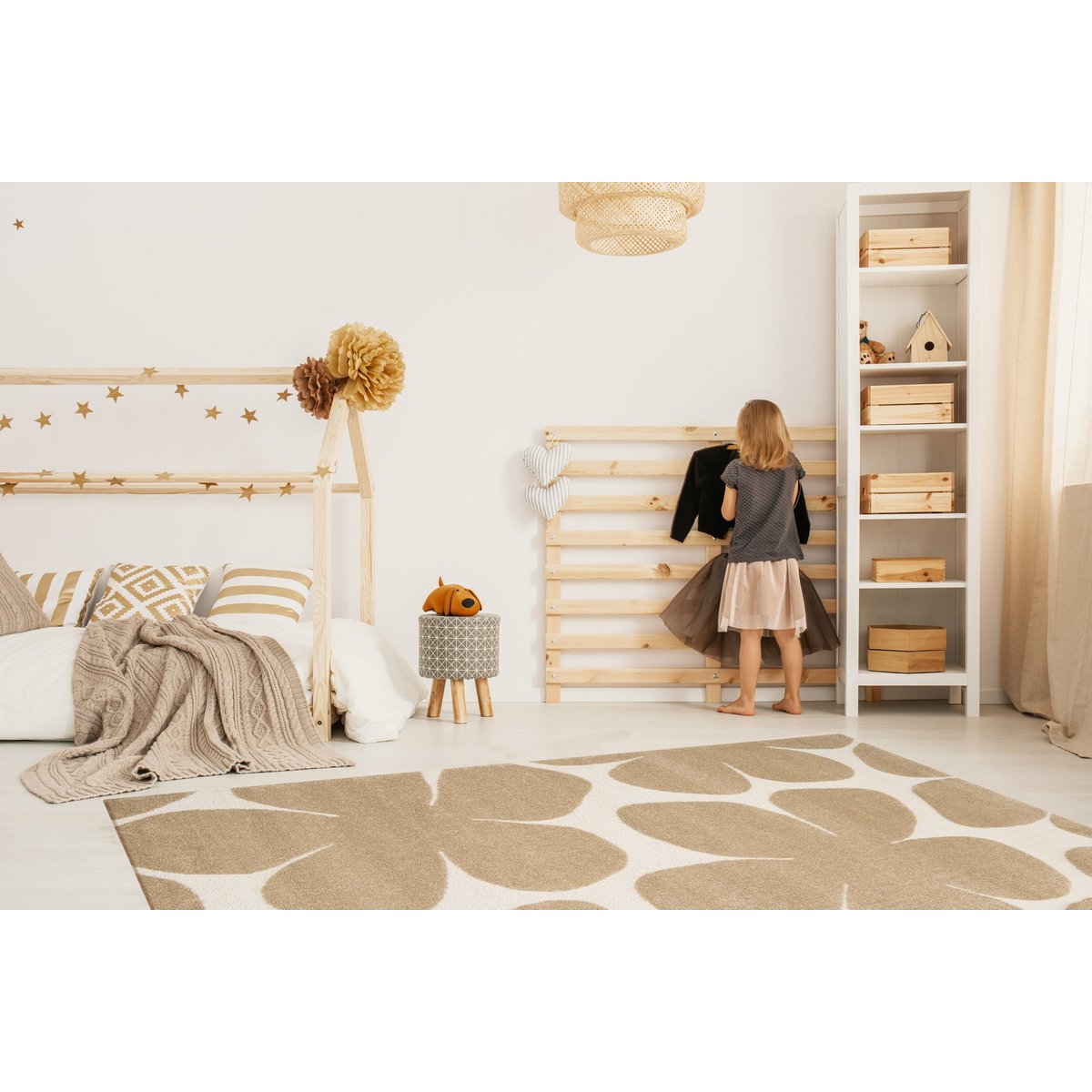 Weicher Teppich mit 3D -Erleichterung Blüte Relief