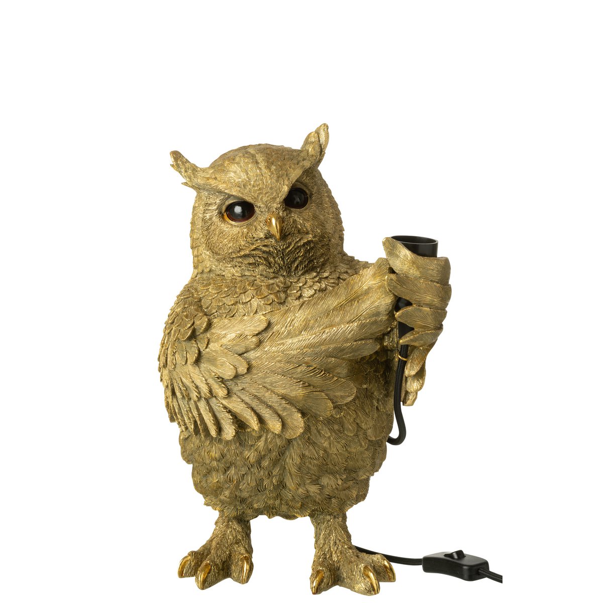Tischleuchte Eule – Polyresin – Gold