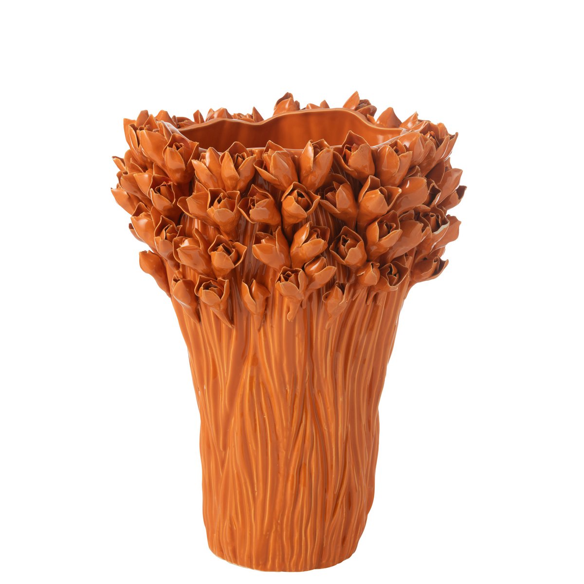 Vase Ambrosia – Kunstvolle Keramikvase in Orange Höhe 43,5cm