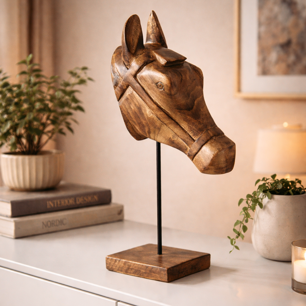 Holzfigur Equus Arte Pferdekopf Deko