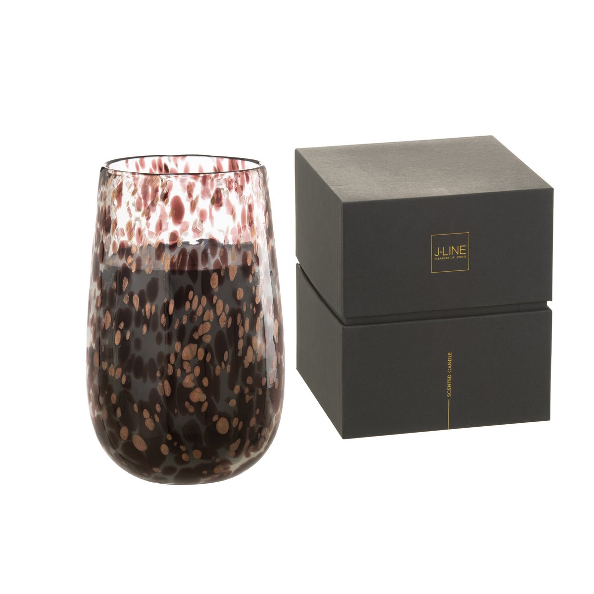 J -Line Duft Kerze Mia - Glas - Schwarz/Mix - groß - 230h