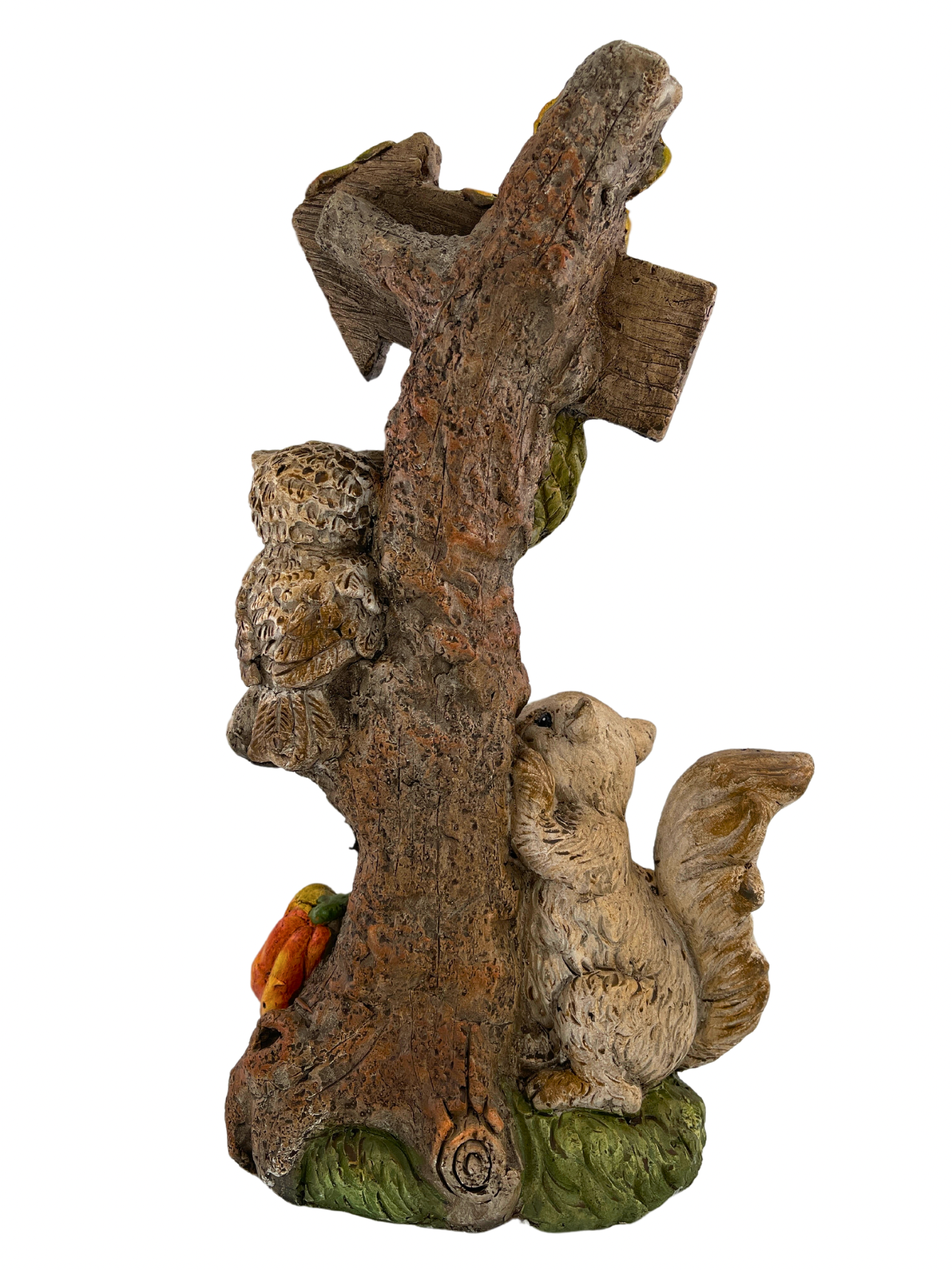 Herbstliches Welcome-Schild mit Eule und Eichhörnchen 52 cm