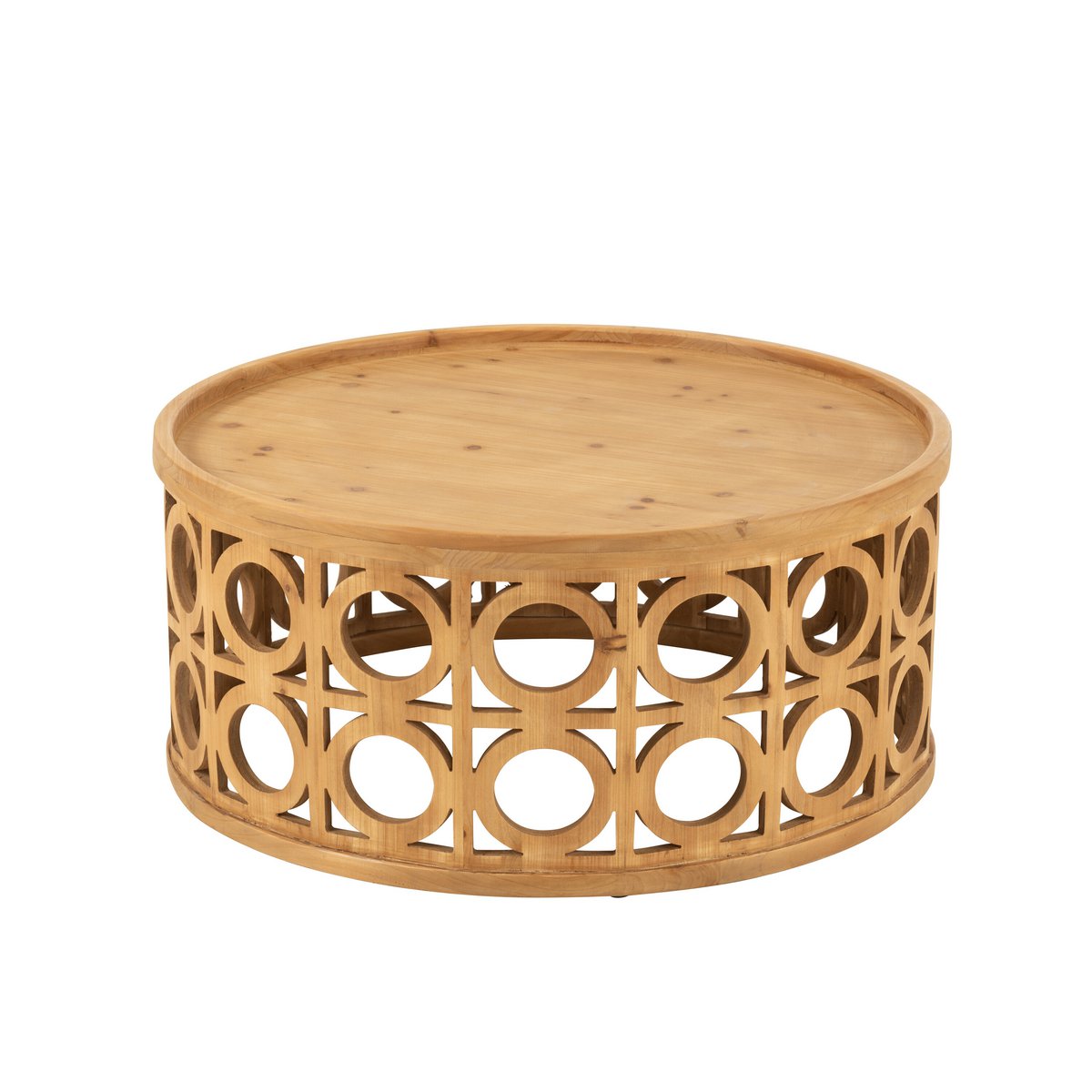 J-Line Couchtisch geschnitzte Fichte/MDF Natur