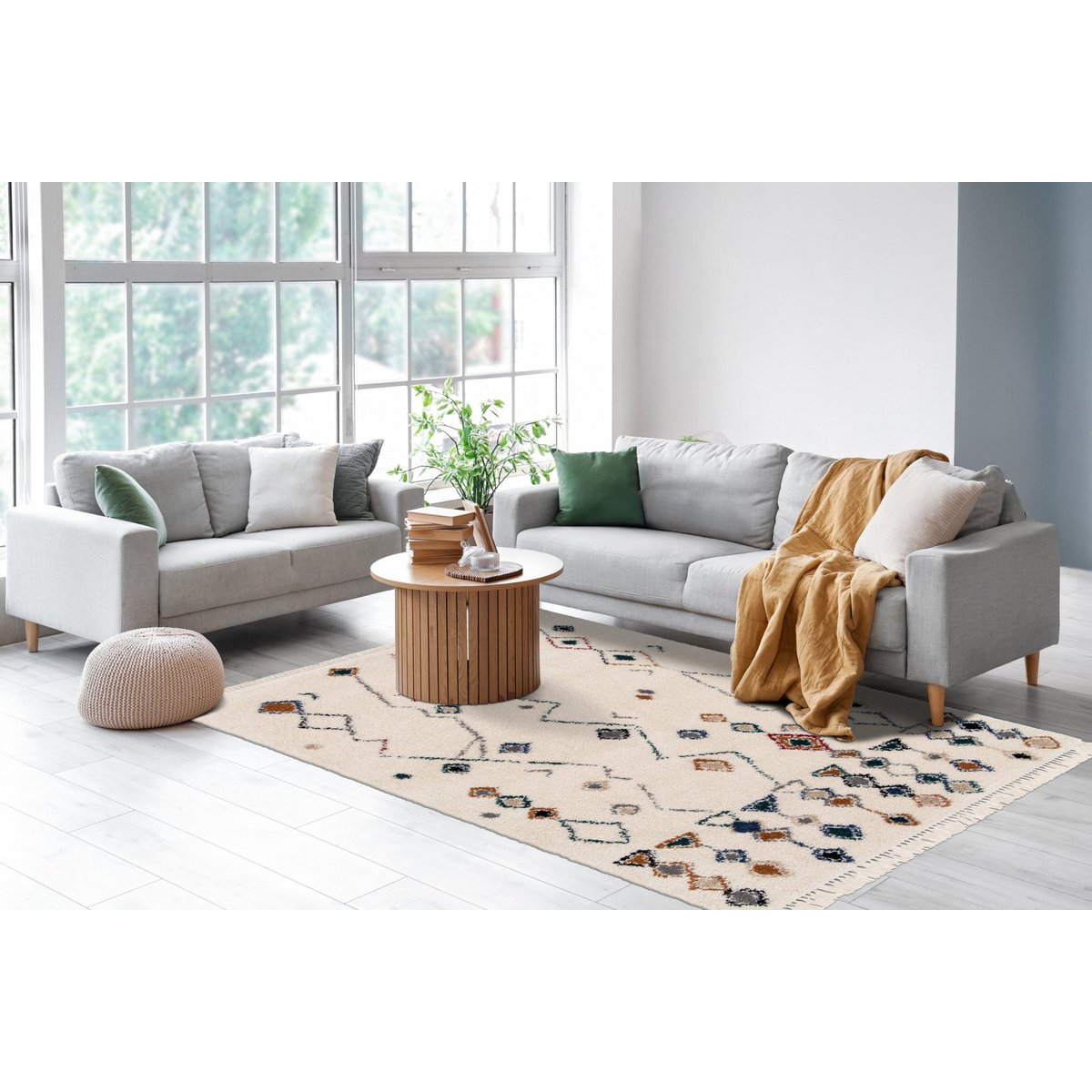 Ethnischer Teppich mit Rand inspirieren Beduine Mogador