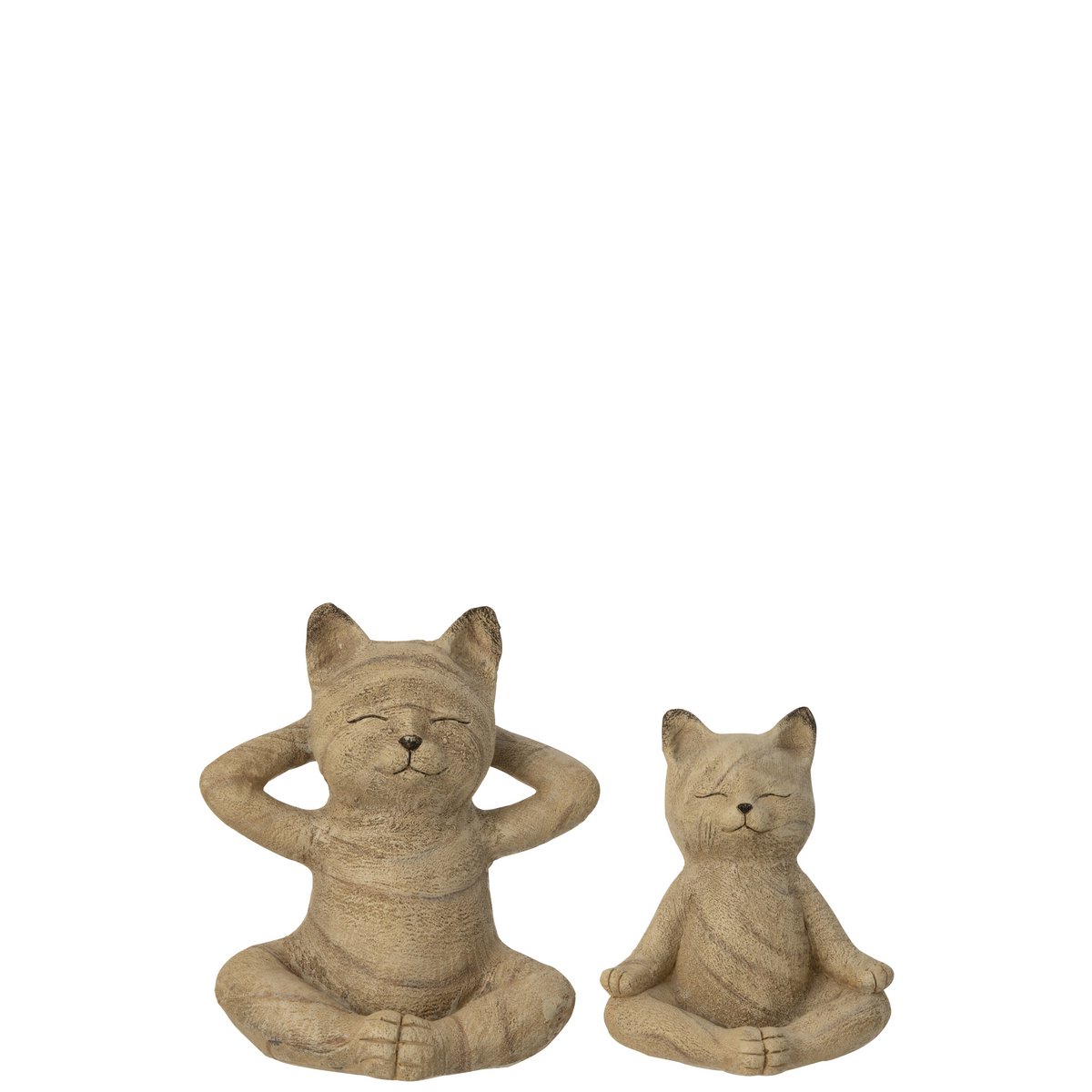 J-Line Set Van 2 Kat Yoga Holz Imitation Gips Naturel