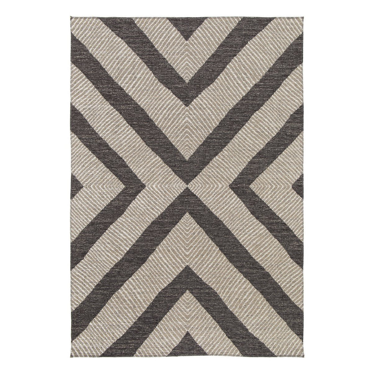 Goblin gewebter Teppich in Jute und recyceltem Polyester -Basalt