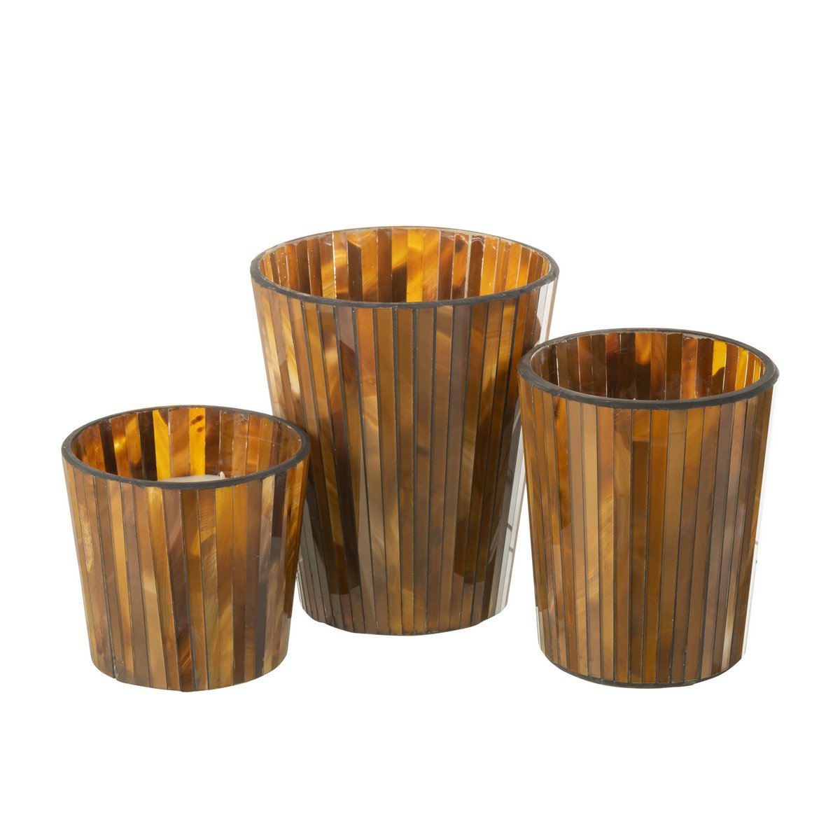 J-Line Duftkerze Noa – Zesty Sunburst – Glas – Ocker – groß – 60U