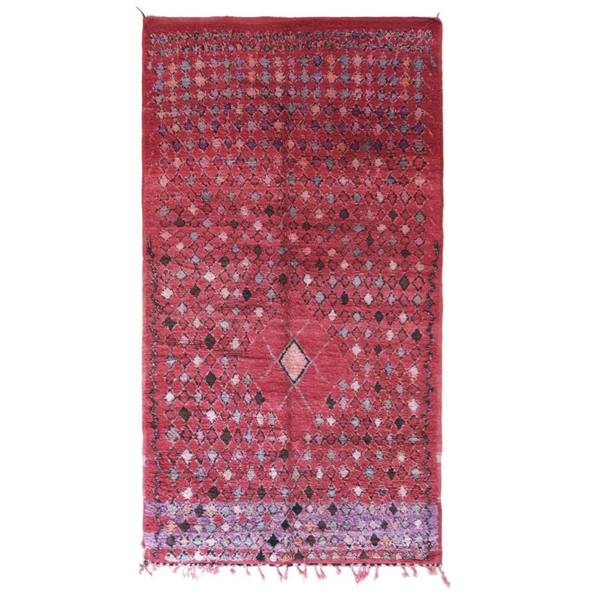 Berber Vintage Wolle Teppich 192 x 366 cm
