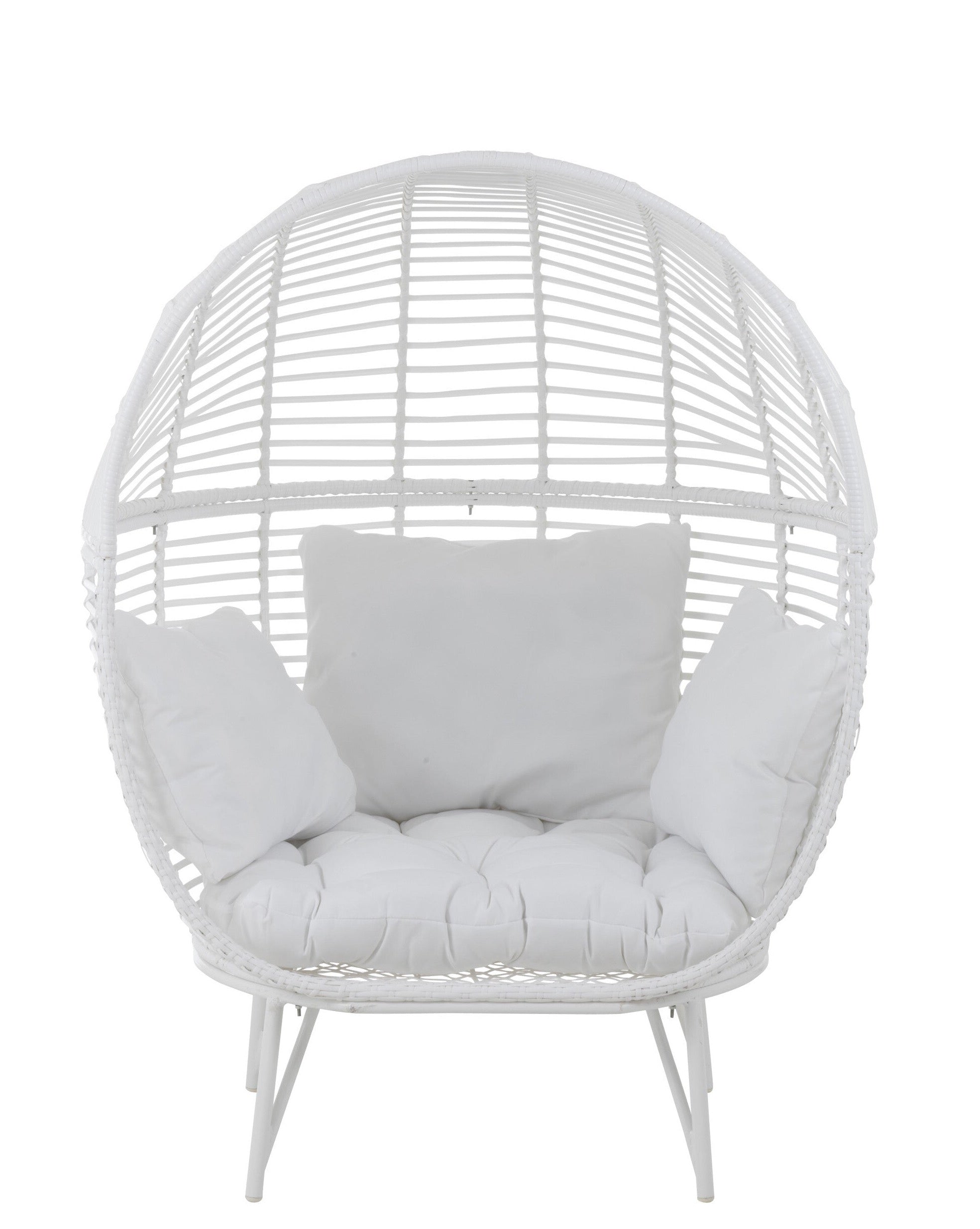 Steel Oval Chair Lounge Chair Wit Comfort en stijl voor uw buitenruimte