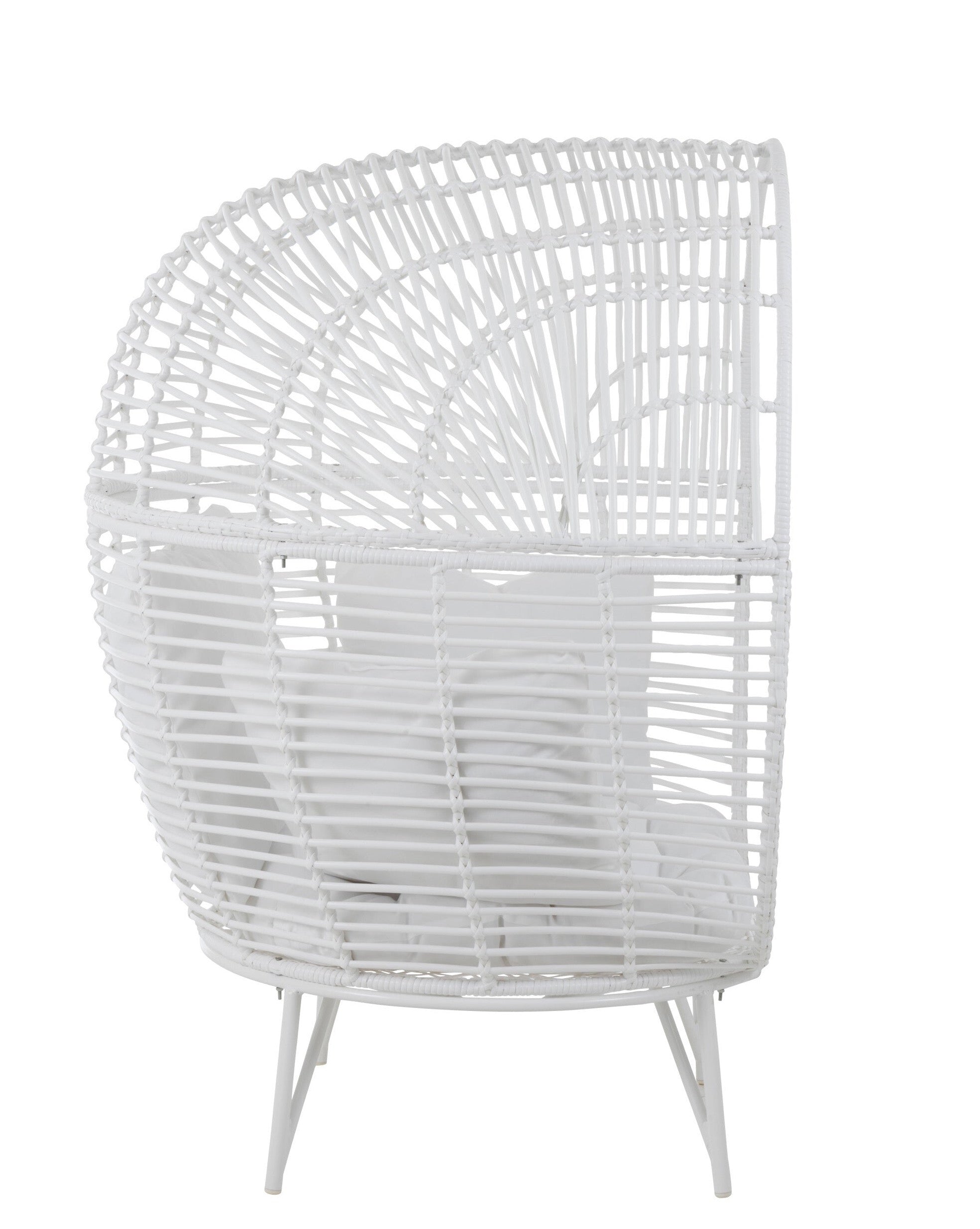 Lounge Stuhl Oval Stahl Weiß Outdoor Designstuhl 151 cm