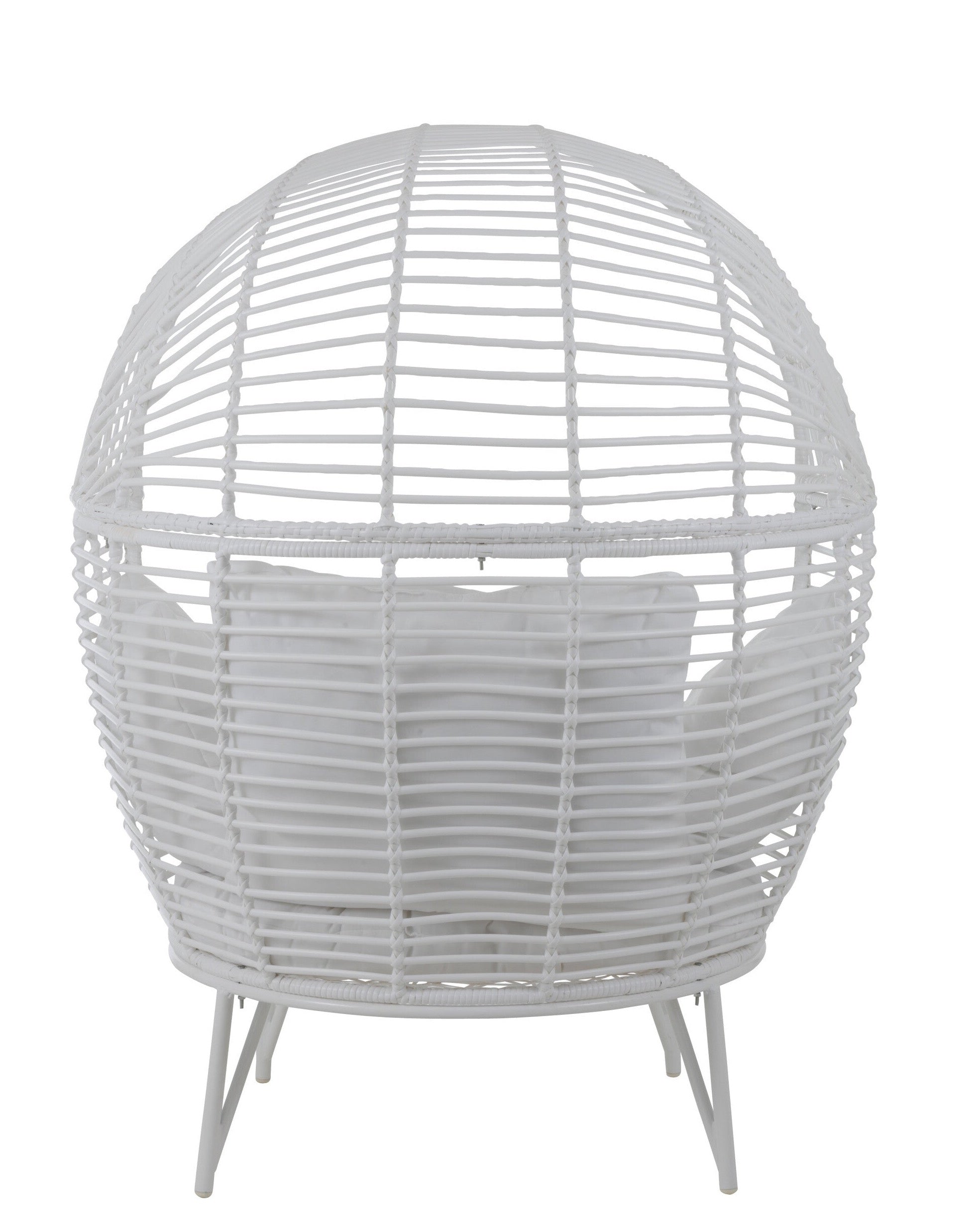 Lounge Stuhl Oval Stahl Weiß Outdoor Designstuhl 151 cm