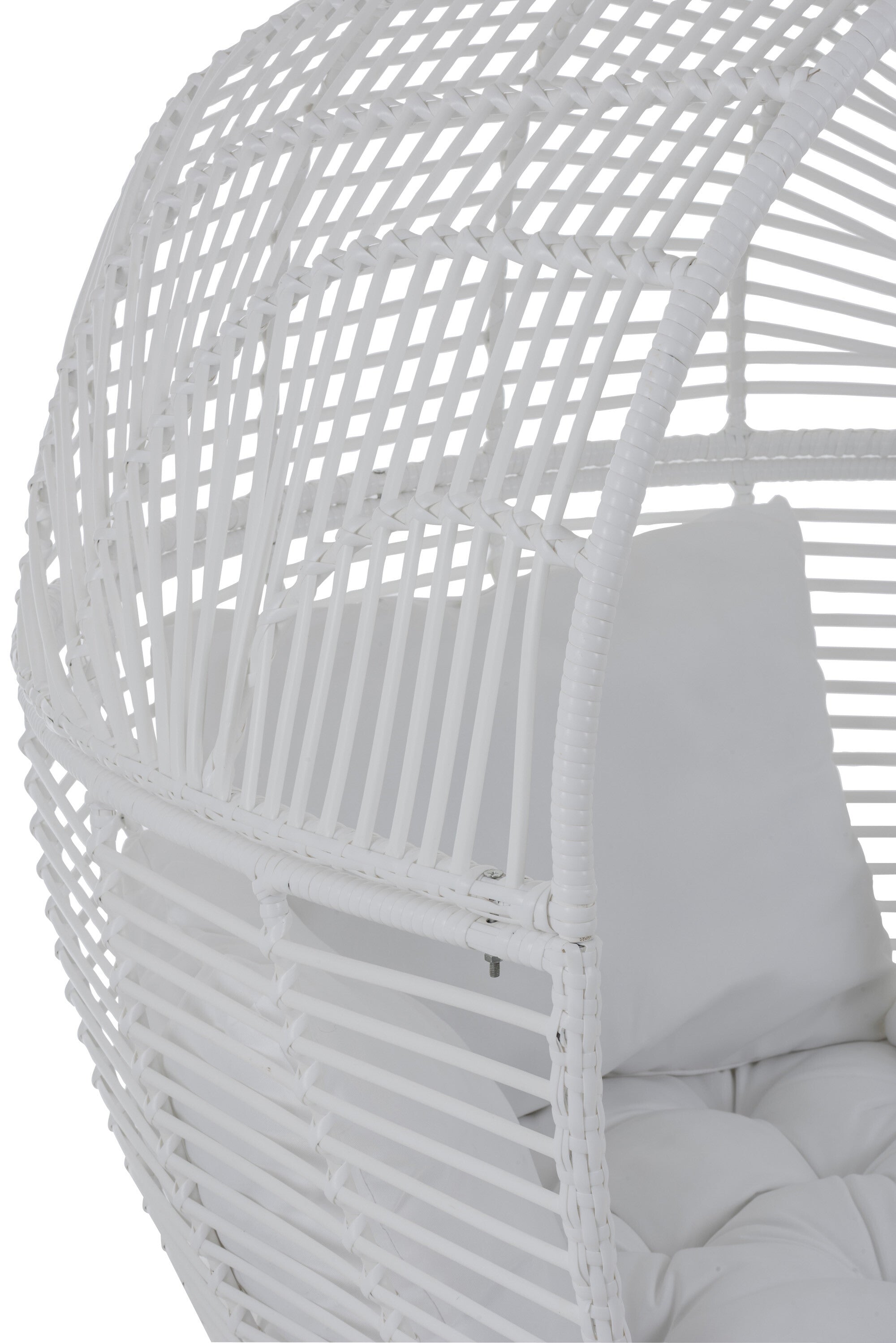 Lounge Stuhl Oval Stahl Weiß Outdoor Designstuhl 151 cm