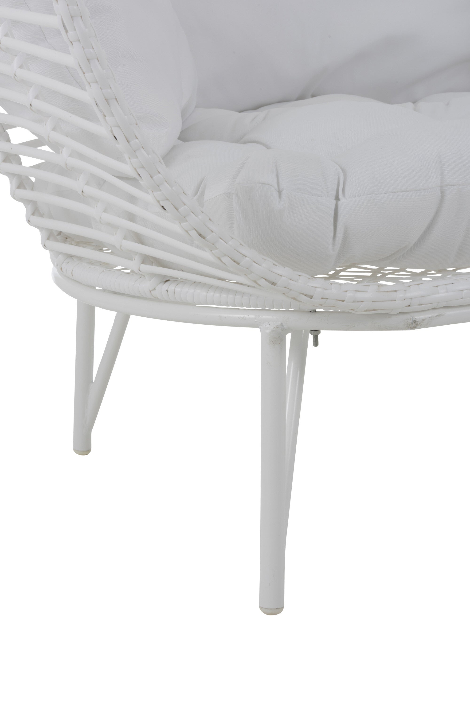 Lounge Stuhl Oval Stahl Weiß Outdoor Designstuhl 151 cm
