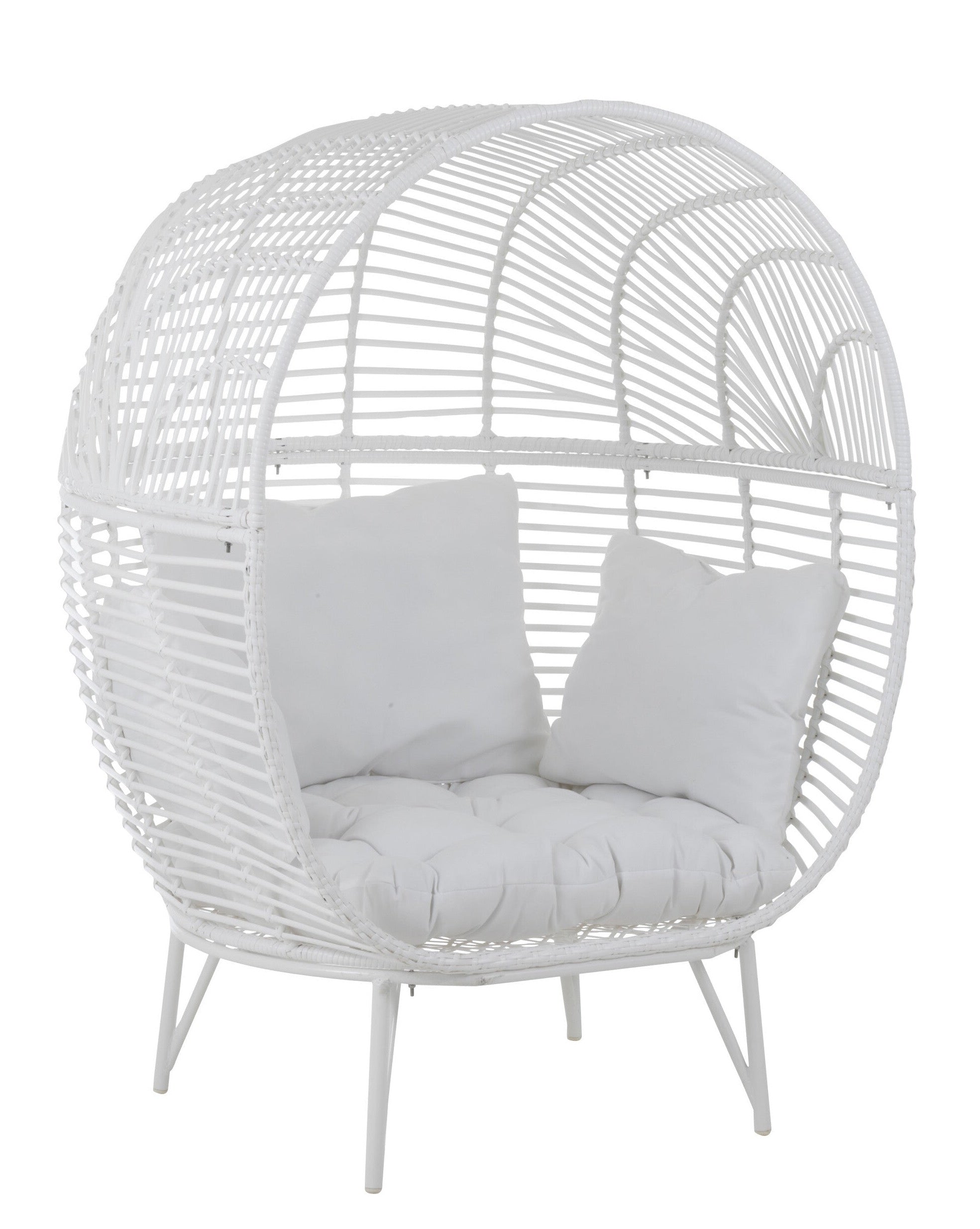 Steel Oval Chair Lounge Chair Wit Comfort en stijl voor uw buitenruimte