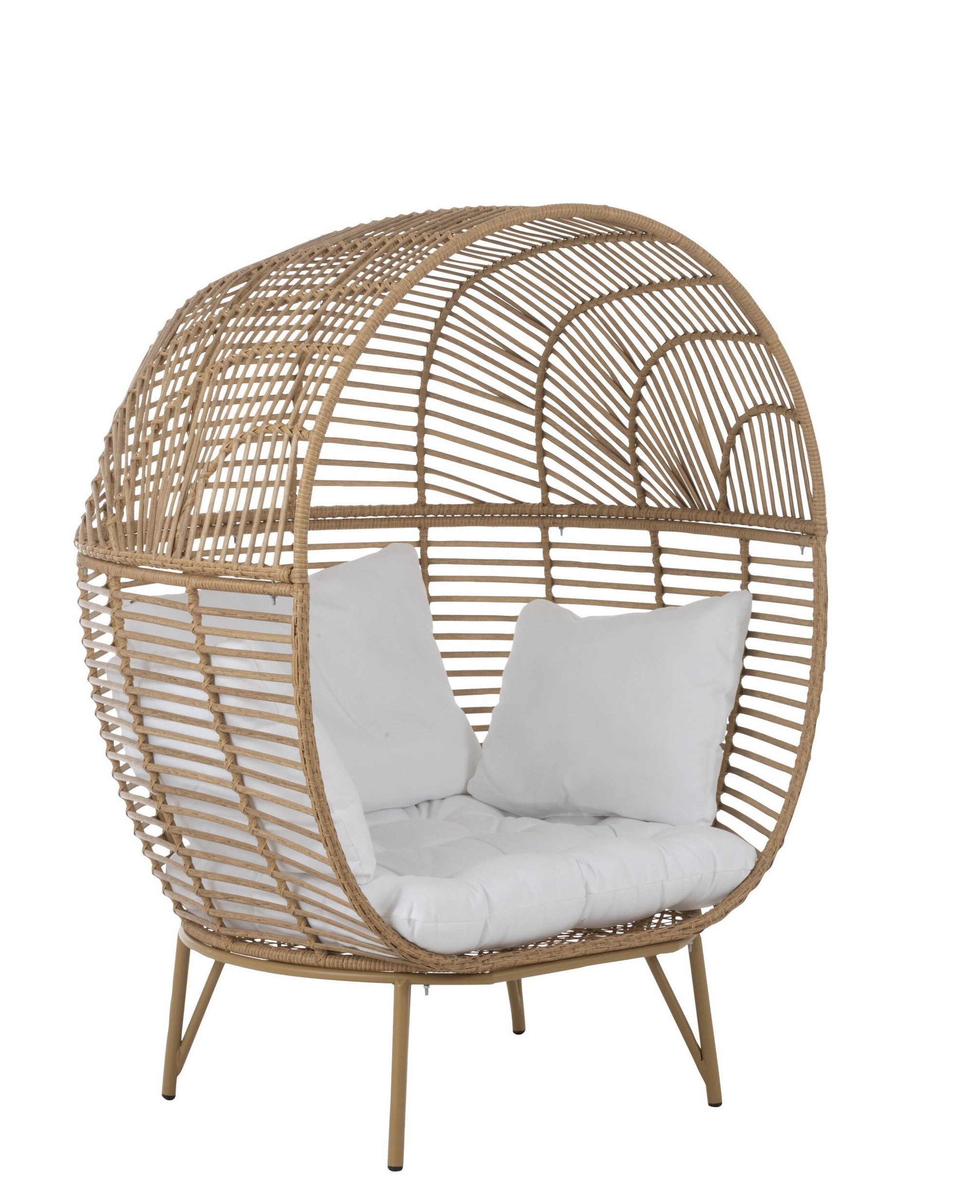 Lounge Stuhl Oval Stahl Naturell Outdoor Designstuhl 148 cm